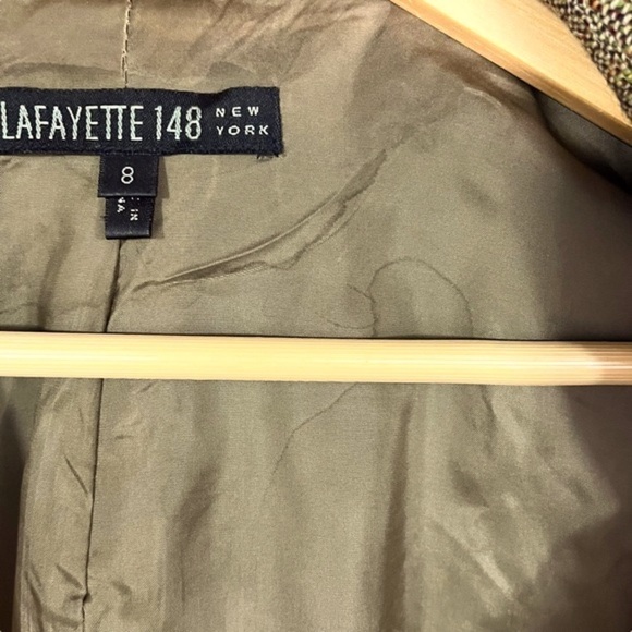 Lafayette 148 New York Wool Angora Blend Tweed Blazer, Brown Tweed, Size 8 - Picture 12 of 12